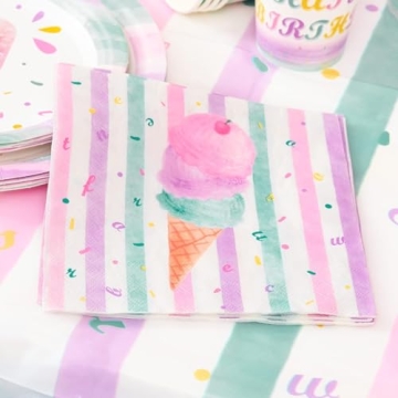 WERNNSAI Ice Cream Napkins for Summer Celebrations