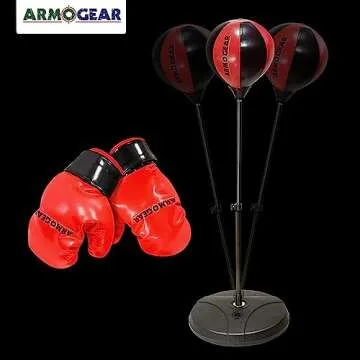 ArmoGear Punching Bag for Kids with Adjustable Stand & Gear