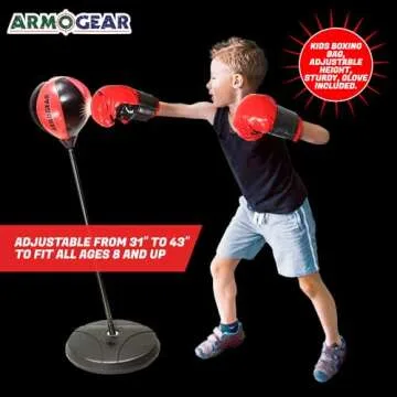 ArmoGear Punching Bag for Kids with Adjustable Stand & Gear