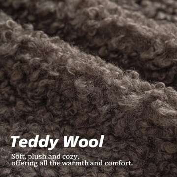 Foindtower Set of 2 Curly Teddy Wool Pillow Covers Decorative Boucle Textured Lumbar Throw Pillow Faux Fur Pillowcases Sheepskin Cushion Case for Sofa Bedroom Car 12"x20" Chocolate