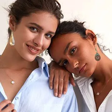 FIFATA 47 Pairs Trendy Boho Teardrop Geometric Earrings Acrylic Rattan Earrings Statement Dangle Drop Earrings Christmas Earrings for Women