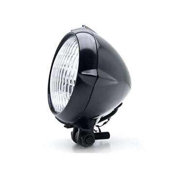 Krator Vintage Style Black Motorcycle Headlight Retro Cafe Racer Bobber Chopper Cruiser