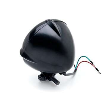 Vintage Black Motorcycle Headlight for Classic Riders