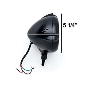 Vintage Black Motorcycle Headlight for Classic Riders