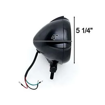 Vintage Black Motorcycle Headlight for Classic Riders