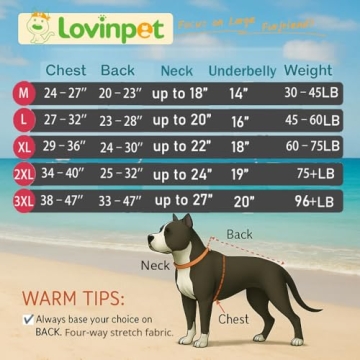 LovinPet Pitbull Large Dog Clothes - Comfortable Recovery Onesies for Dogs by LovinPet