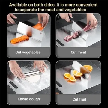 Titanium Cutting Board - 100% Pure Titanium Cutting Boards for Kitchen - Cutting Edge Hygiene & Durability, Titanium Cutting Boards for Home Kitchen Cooking (12"L x 9"W)