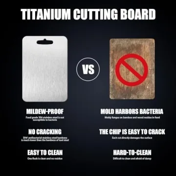 Titanium Cutting Board - 100% Pure Titanium Cutting Boards for Kitchen - Cutting Edge Hygiene & Durability, Titanium Cutting Boards for Home Kitchen Cooking (12"L x 9"W)