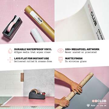 Vinyl Photography Backdrop 3-Pack for Product, Flat Lay & Food Photography - Arctic Marble, Warm Oak & Weatherboard - 2 x 3ft / 60 x 90cm