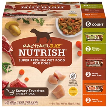 Nutrish Rachael Ray Natural Wet Dog Food Variety Pack - Real Meat, Nutritious & Affordable