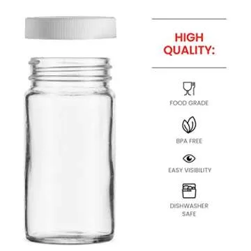 4-Oz Glass Mason Jars with Airtight Lids for Kitchen