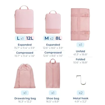 BAGSMART Hanging Compression Packing Cubes Travel Organizer