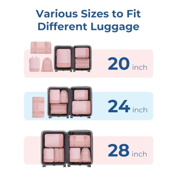 BAGSMART Hanging Compression Packing Cubes Travel Organizer