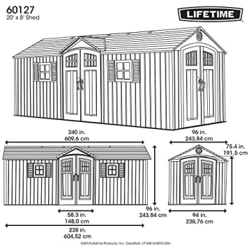 Durable Lifetime 20x8 Ft Outdoor Storage Shed