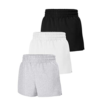 SUNBS 3 Pack Womens Sweat Shorts - Casual, High Waisted, Trendy Summer Comfort