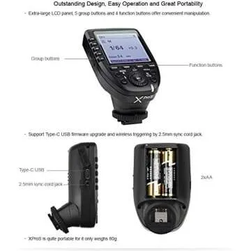 Godox XPro-S Compatible for Sony TTL Wireless Flash Transmitter Trigger 1/8000s HSS TTL-Convert-Manual Function Large LCD Screen Slanted Design 11 Customizable Functions 5 Dedicated Group Buttons