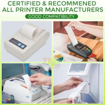 TK Thermal King, (50 Rolls) 2 1/4" 50' feet White Paper Cash Register POS Receipt, Fits All Credit Card Terminal Great For Cashier Receipt Small Business Premium Quality