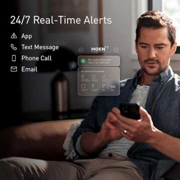 Moen 900-001 Flo Smart Water Monitor and Automatic Shutoff Sensor, Wi-Fi Water Leak Detector for 3/4-Inch Diameter Pipe