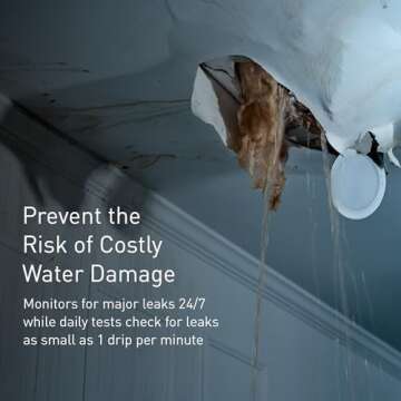 Moen 900-001 Flo Smart Water Monitor and Automatic Shutoff Sensor, Wi-Fi Water Leak Detector for 3/4-Inch Diameter Pipe