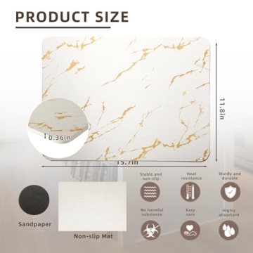 2 Pack Diatomaceous Stone Dish Drying Mats for Dishes