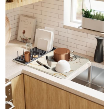 2 Pack Diatomaceous Stone Dish Drying Mats for Dishes