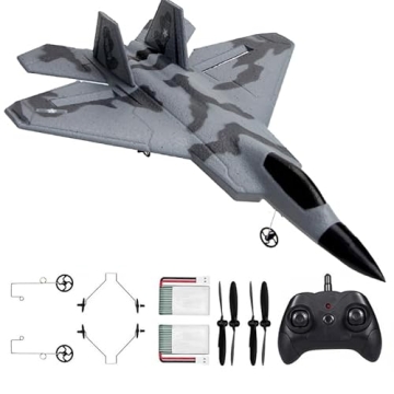 Eayaele Foam F-22 RC 2 CH Remote Control Fighter Jet Plane Airplane Toy for Adults Kids Boys Beginne...