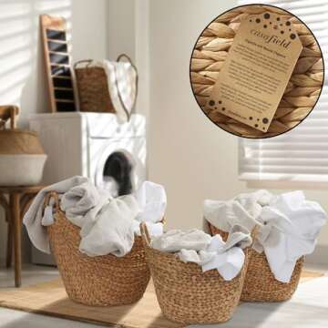 Casafield Set of 3 Multipurpose Boat Baskets - Eco-Friendly Storage Organizers