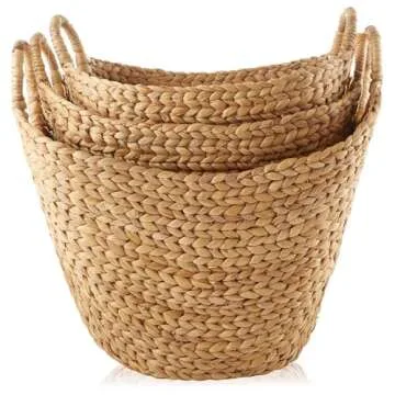 Casafield Woven Water Hyacinth Storage Baskets Set