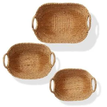 Casafield Woven Water Hyacinth Storage Baskets Set