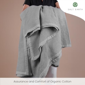 GOTS Certified Organic Cotton Waffle Throw Blanket For All Seasons