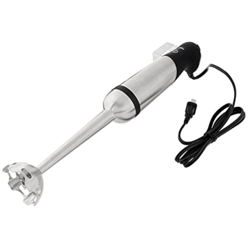 All-Clad Electrics Stainless Steel Immersion Blender 2 Piece Turbo Function 600 Watts Detachable, Variable Speed Control, Hand Blander, 9-1/4-inch