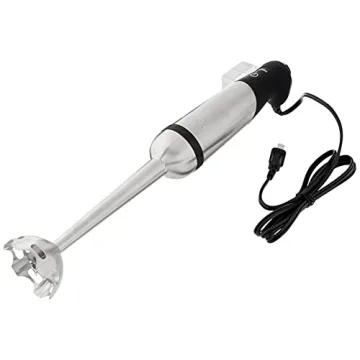 All-Clad Electrics Stainless Steel Immersion Blender 2 Piece Turbo Function 600 Watts Detachable, Variable Speed Control, Hand Blander, 9-1/4-inch