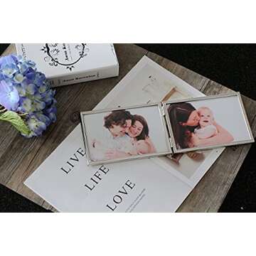 LEADEX Double Thin Edge Silver Plated Picture Frame,Horizontal Standing,5 by 7 Inch,Velvet Back Simple Classic Styling (silver)