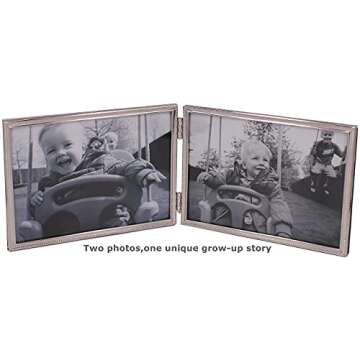 LEADEX Double Thin Edge Silver Plated Picture Frame,Horizontal Standing,5 by 7 Inch,Velvet Back Simple Classic Styling (silver)