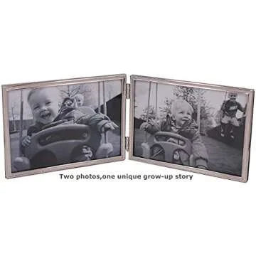 LEADEX Double Thin Edge Silver Plated Picture Frame,Horizontal Standing,5 by 7 Inch,Velvet Back Simple Classic Styling (silver)