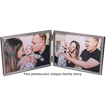 LEADEX Double Thin Edge Silver Plated Picture Frame,Horizontal Standing,5 by 7 Inch,Velvet Back Simple Classic Styling (silver)