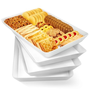 WOWBOX 4 pcs Serving Tray for Entertaining, Serving Platters for Snacks, Fruit, Cookies, Dessert, Re...