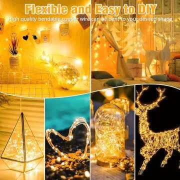 Tasodin led Fairy Lights Waterproof 16.4ft String Lights Battery Operated for Wedding, Home, Garden, Party, Christmas Decoration (1pc, Warm White 1pc)