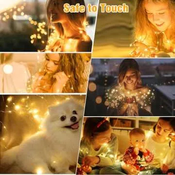 Tasodin led Fairy Lights Waterproof 16.4ft String Lights Battery Operated for Wedding, Home, Garden, Party, Christmas Decoration (1pc, Warm White 1pc)