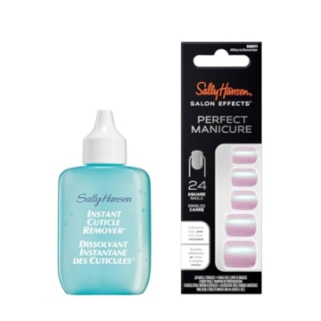 Sally Hansen Instant Cuticle Remover & Press-On Nails Bundle for Perfect Manicure