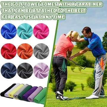Batiyeer Golf Towels Bulk for Bags 16'' x 16'' Microfiber Waffle Pattern Golf Towel with Clip for Mini Tournament, Club, Yoga, Fitness(Mixed Colors,50 Pcs)