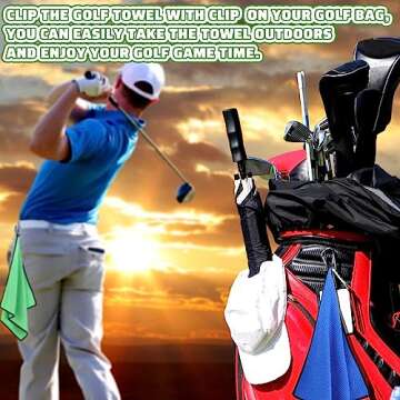 Batiyeer Golf Towels Bulk for Bags 16'' x 16'' Microfiber Waffle Pattern Golf Towel with Clip for Mini Tournament, Club, Yoga, Fitness(Mixed Colors,50 Pcs)