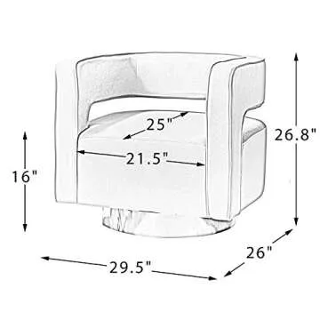 TINA'S HOME Swivel Accent Barrel Chair, Modern Curved Open Back Swivel Accent 3D Barrel Velvet Chair...