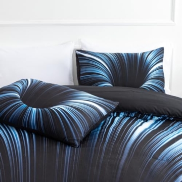 3D Geometric Comforter Set for Kids and Teens - Blue