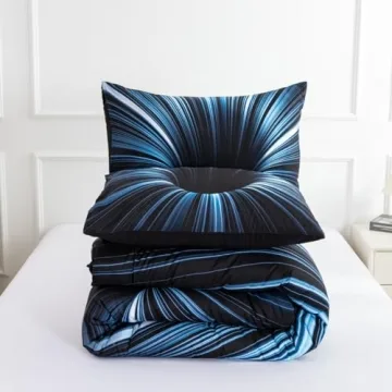 3D Geometric Comforter Set for Kids and Teens - Blue