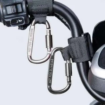 2 Pcs Baby Stroller Hook with Locking Mechanism, Carry 30 lbs per Stroller Carabiner Clip, Adjustable Baby Stroller & Car Seat Hook for Hanging Diaper Bag, Golf, Shopping and Pet Cart