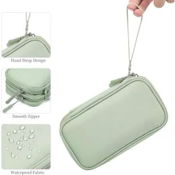 Electronic Organizer Travel Cable Accessories Bag,Electronic Organizer Case,Electronic Accessories Organizer Bag for Power Bank, Charging Cords, Chargers, Mouse, USB Cable, Earphones (Mint Green)