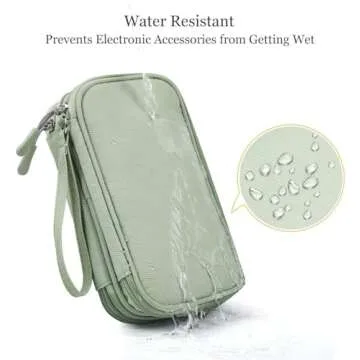 Electronic Organizer Travel Cable Accessories Bag,Electronic Organizer Case,Electronic Accessories Organizer Bag for Power Bank, Charging Cords, Chargers, Mouse, USB Cable, Earphones (Mint Green)