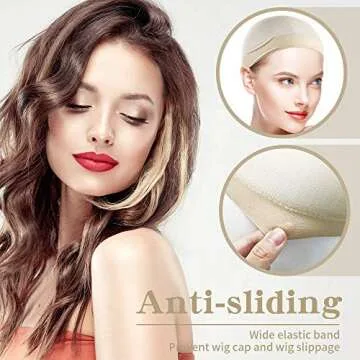 Dreamlover Nude Wig Cap for Lace Front Wig, Blond Wig Cap for White Women, 12 Pieces