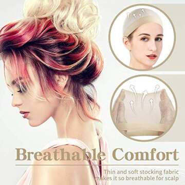 Dreamlover Nude Wig Cap for Lace Front Wig, Blond Wig Cap for White Women, 12 Pieces